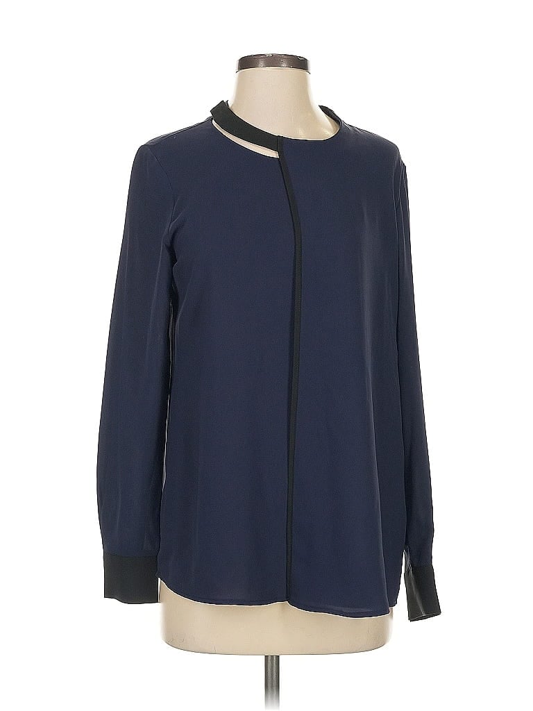 Pre-owned Banana Republic Long Sleeve Blouse In Blue