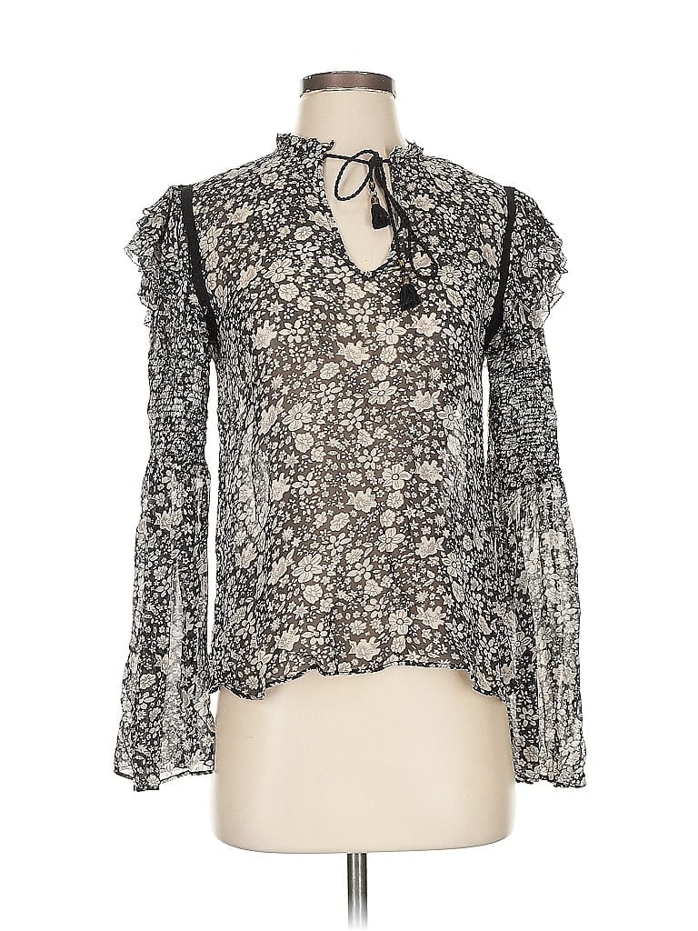 Pre-owned Love Sam Long Sleeve Blouse In Black