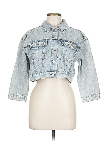 Ci Sono Embellished Blue Denim Jacket Chic (view 1)