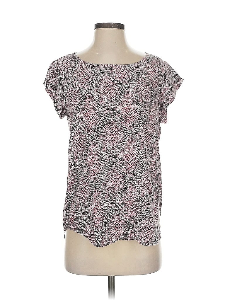 Pre-owned Joie Short Sleeve Silk Top Pink Scoop Neck Tops