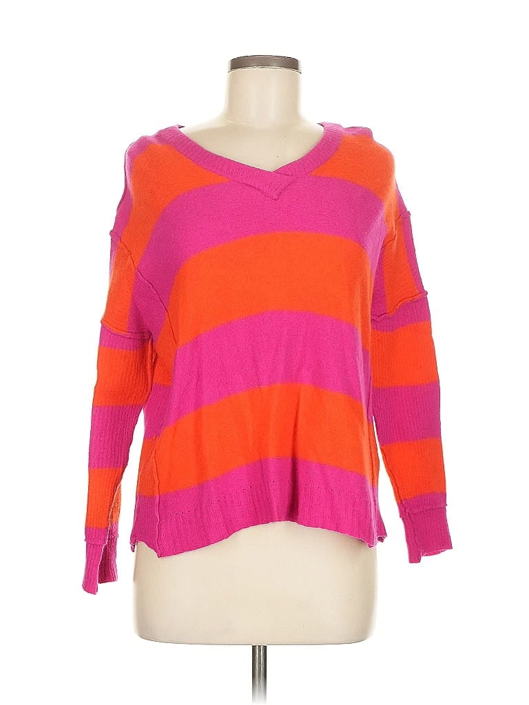 Natural Life Color Block Orange Pullover Sweater Size M - photo 1