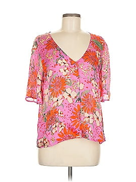 La Maille Sezane Paris 3/4 Sleeve Silk Top