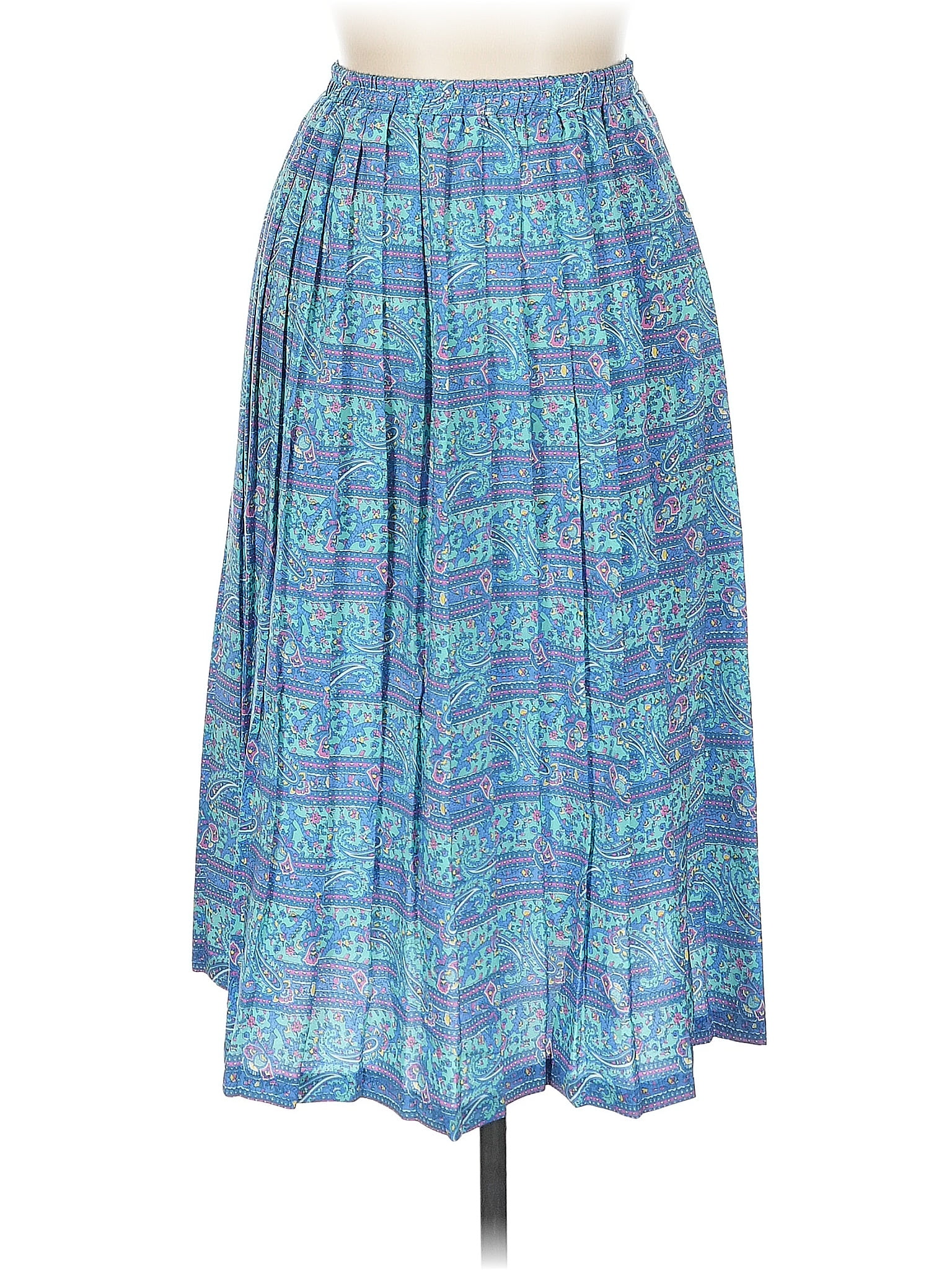 Breli Originals 100% Polyester Print Blue Blue Paisley Casual Skirt Delight Size 12
