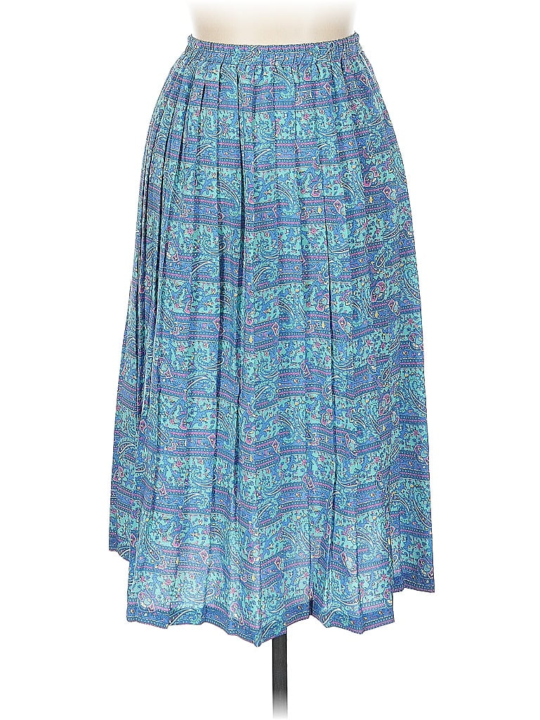 Breli Originals 100% Polyester Print Blue Blue Paisley Casual Skirt Delight Size 12