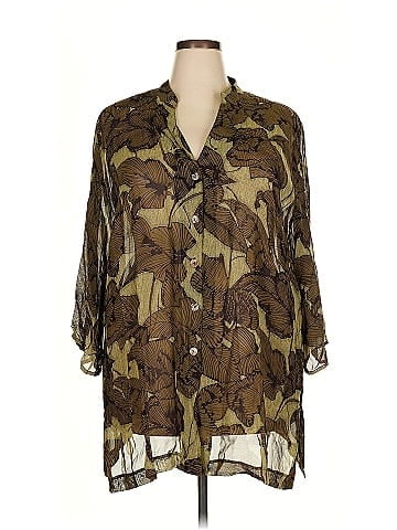 Assorted Brands 3/4 Sleeve Button-Down Shirt (view 1)