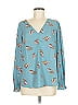 Ann Taylor LOFT Outlet Teal Long Sleeve Blouse Size M - photo 1
