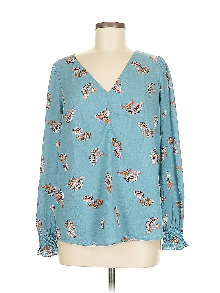 Ann Taylor LOFT Outlet Teal Long Sleeve Blouse Size M - photo 1