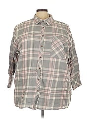 Roaman's 3/4 Sleeve Button Down Shirt
