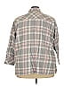Roaman's 100% Cotton Plaid Gray 3/4 Sleeve Button-Down Shirt Size 26 - photo 2
