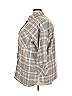 Roaman's 100% Cotton Plaid Gray 3/4 Sleeve Button-Down Shirt Size 26 - photo 5