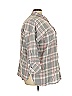 Roaman's 100% Cotton Plaid Gray 3/4 Sleeve Button-Down Shirt Size 26 - photo 4