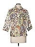 Choices Print Silver Bohemian Paisley Button-Down Shirt Size M - photo 1