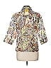 Choices Print Silver Bohemian Paisley Button-Down Shirt Size M - photo 2