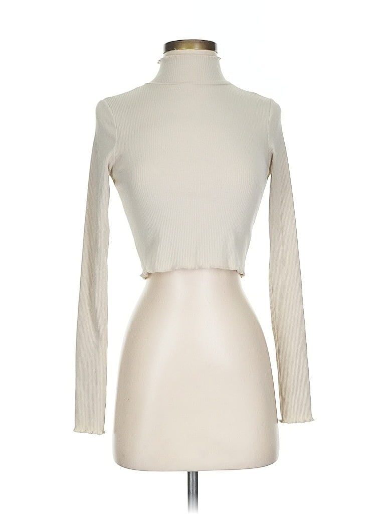 Pre-owned Aerie Long Sleeve Turtleneck In White