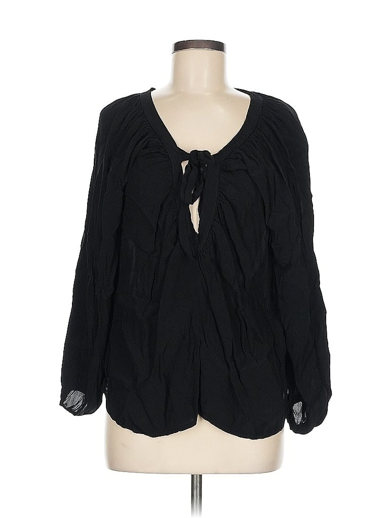 Click to view more detailed imagery on our partner's website Pre-owned Cobble Stone Long Sleeve Blouse In Black