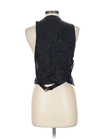Assorted Brands Blue Floral Patterned Button Vest (view 2)