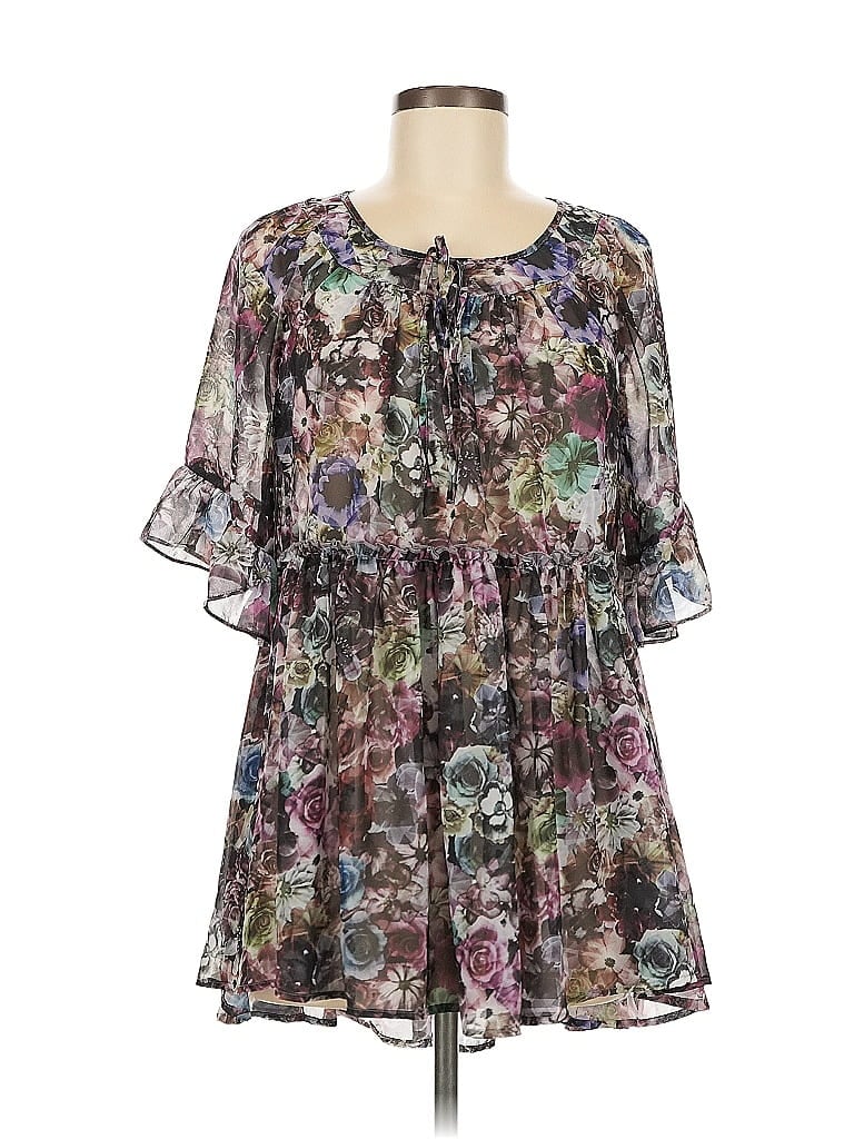 Jessica Simpson 100% Polyester Paisley Purple Casual Dress Size M - photo 1