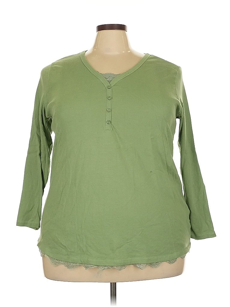Woman Within Green Pullover Sweater Size 22 - photo 1