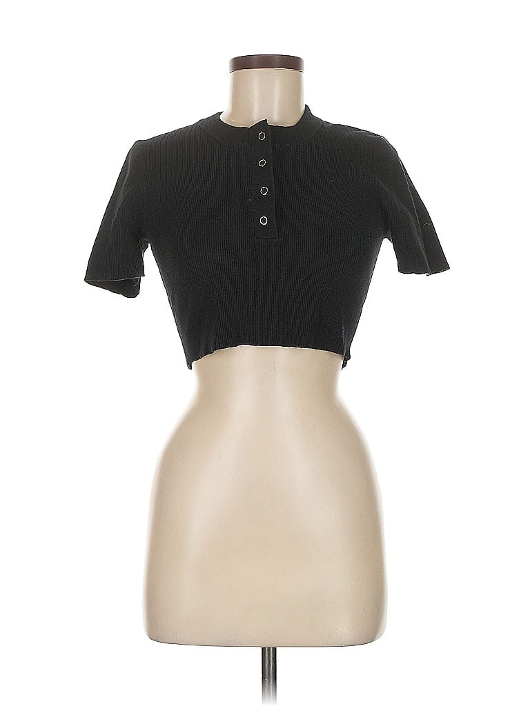Dissh Black Short Sleeve Top Size 6 - photo 1