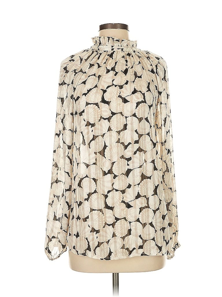 Pre-owned H&m Long Sleeve Blouse In White