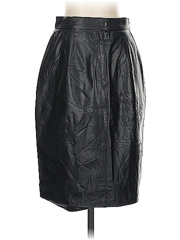 Comint Black Leather Pencil Skirt (view 1)