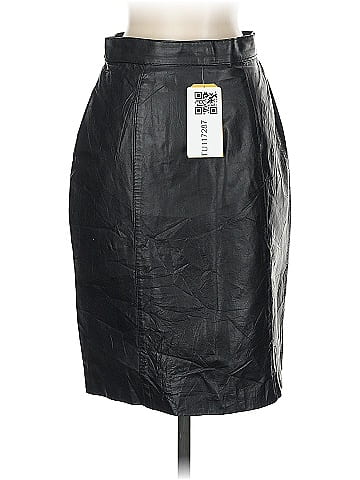 Comint Black Leather Pencil Skirt (view 2)