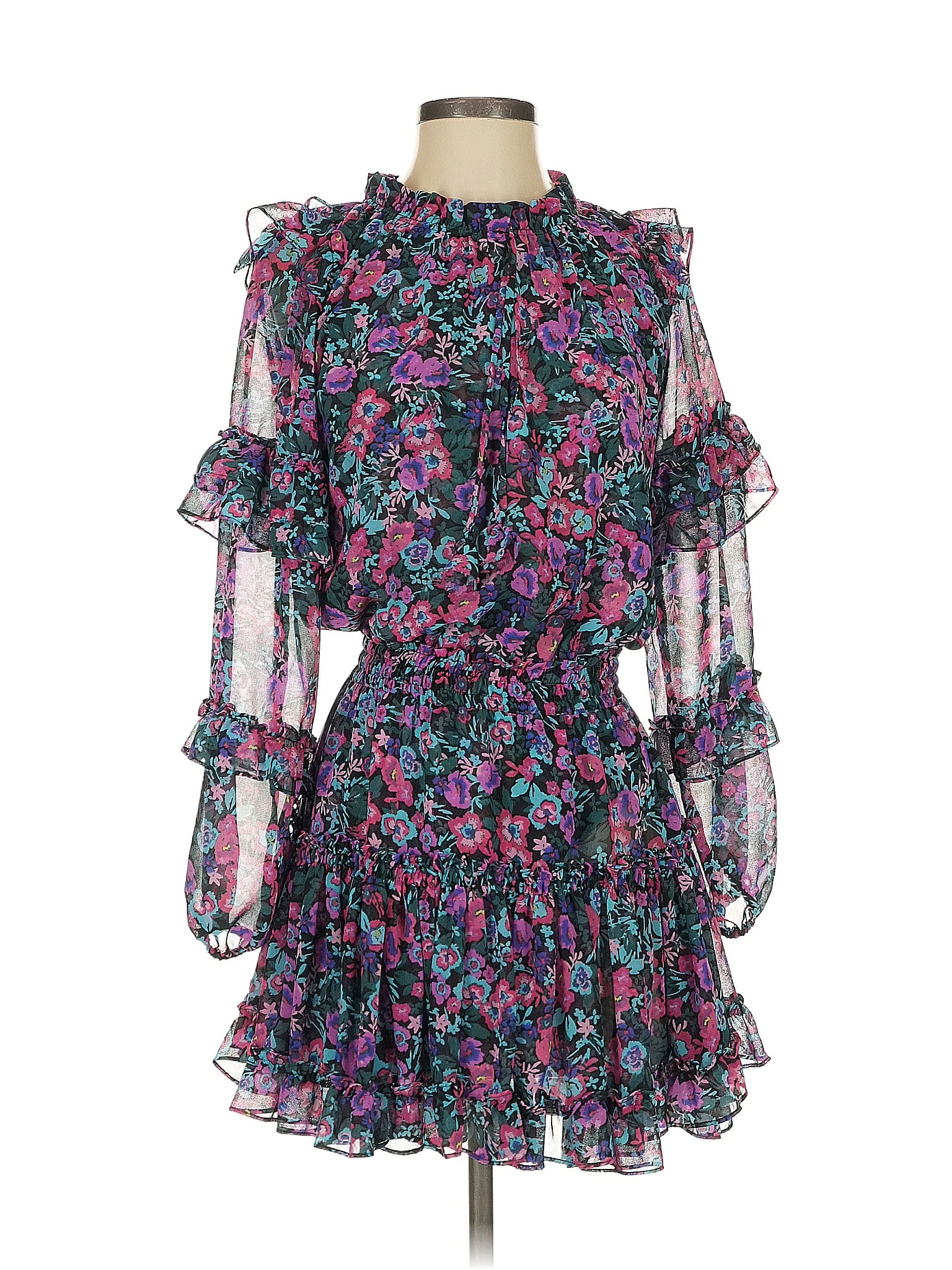MISA Los Angeles Floral Purple Cocktail Dress Size XS