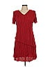 Connected Apparel 100% Polyester Red Casual Dress Size 10 - photo 1