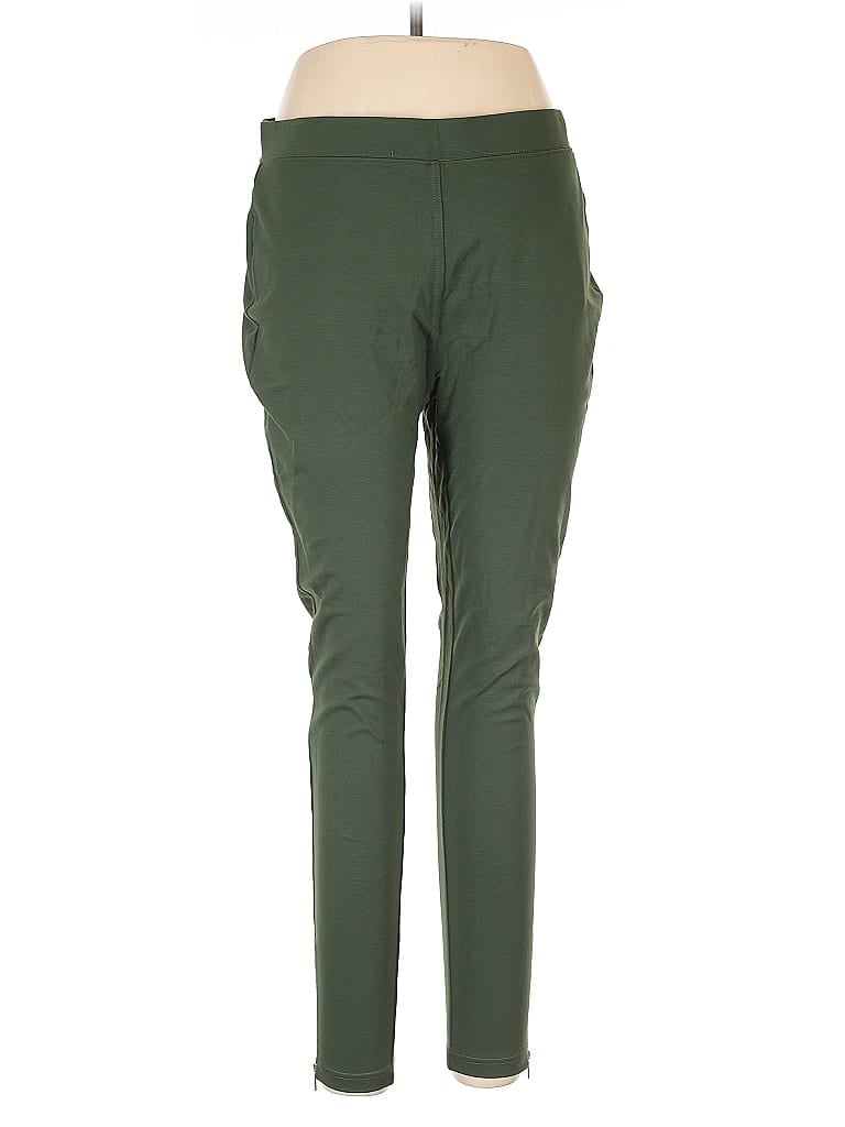 IMAN Solid Green Casual Pants Size L - photo 1