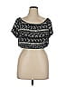 H&M Loves Coachella 100% Viscose Black Short Sleeve Top Size 14 - photo 1