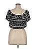 H&M Loves Coachella 100% Viscose Black Short Sleeve Top Size 14 - photo 2