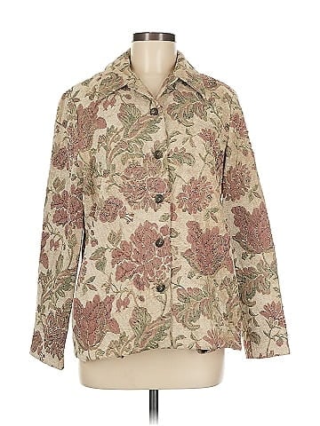 Alfred Dunner Tan Floral Patterned Tapestry Jacket (view 1)
