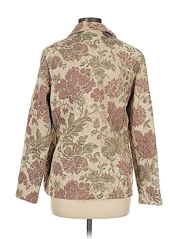Alfred Dunner Tan Floral Patterned Tapestry Jacket (view 2)