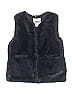 Zara Kids 100% Polyester Blue Faux Fur Vest Size 8 (big kids) - photo 1