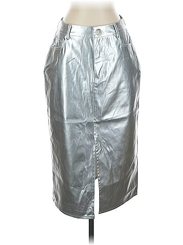 Porridge Faux Leather Skirt (view 1)