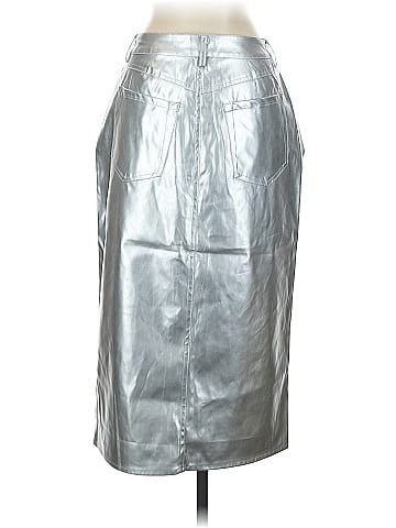 Porridge Faux Leather Skirt (view 2)