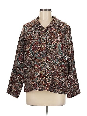 Norm Thompson Paisley Patterned Red Tapestry Jacket (view 1)