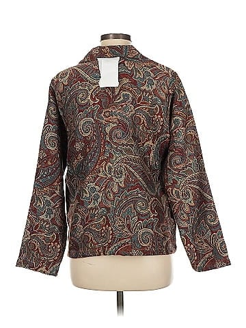 Norm Thompson Paisley Patterned Red Tapestry Jacket (view 2)