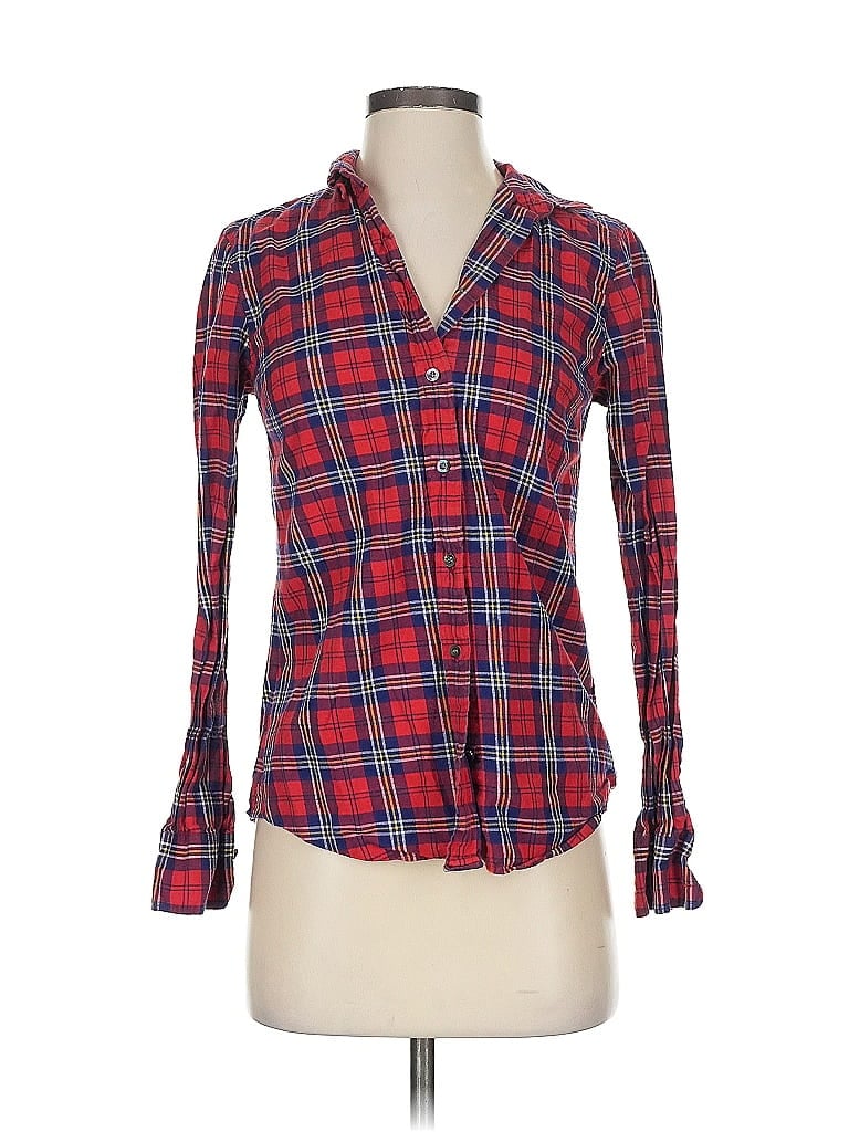 Pre-owned Thomas Mason For J.crew Long Sleeve Blouse In Red