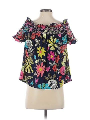 Trina Turk Short Sleeve Silk Top (view 2)