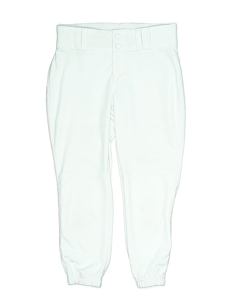 Girls 100% Polyester Solid White Active Pants Size L (big kids) - photo 1