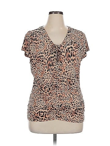 INC International Concepts Short Sleeve Blouse (view 1)
