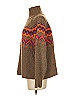 Lou & Grey for LOFT Chevron-herringbone Brown Turtleneck Sweater Size S - photo 5