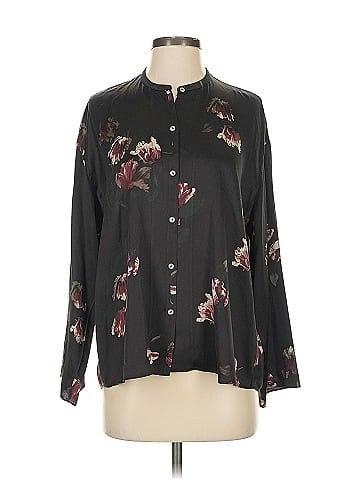 Vince. Long Sleeve Silk Top (view 1)