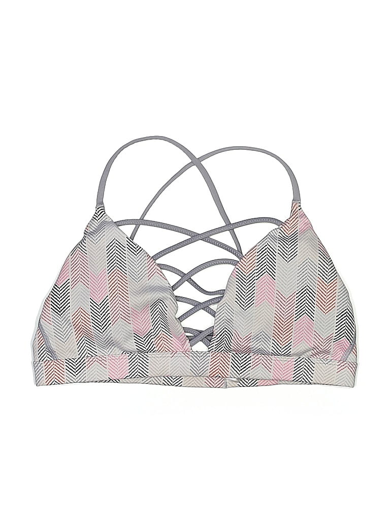 Victoria Sport Chevron-herringbone Gray Swimsuit Top Size M - photo 1