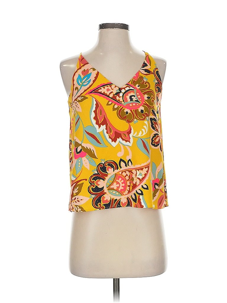 Pre-owned Ann Taylor Loft Sleeveless Blouse In Yellow