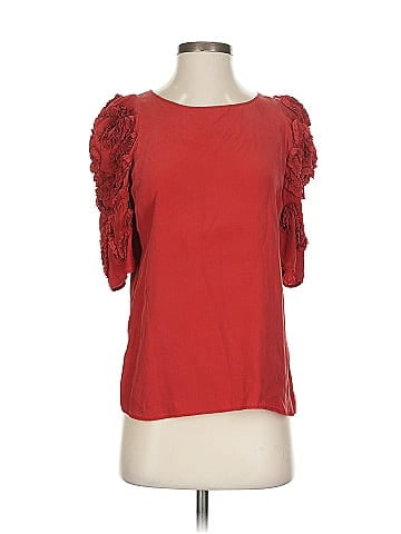 Sandro Short Sleeve Silk Top (view 1)
