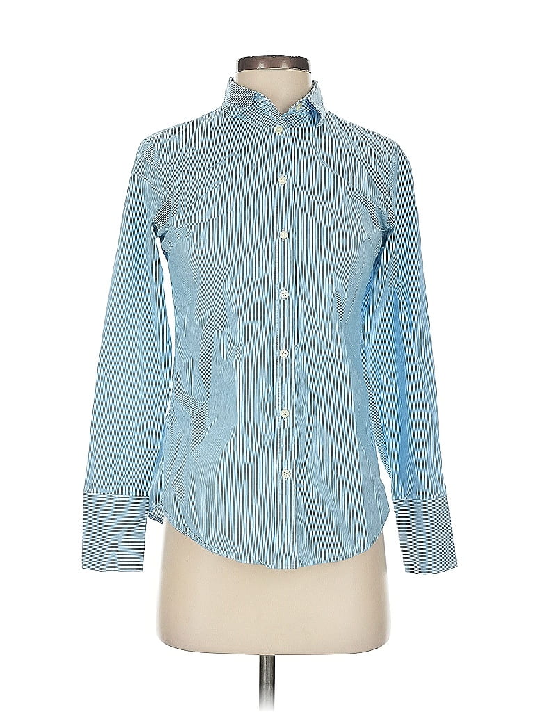 Pre-owned Banana Republic Long Sleeve Button Down Shirt In Blue