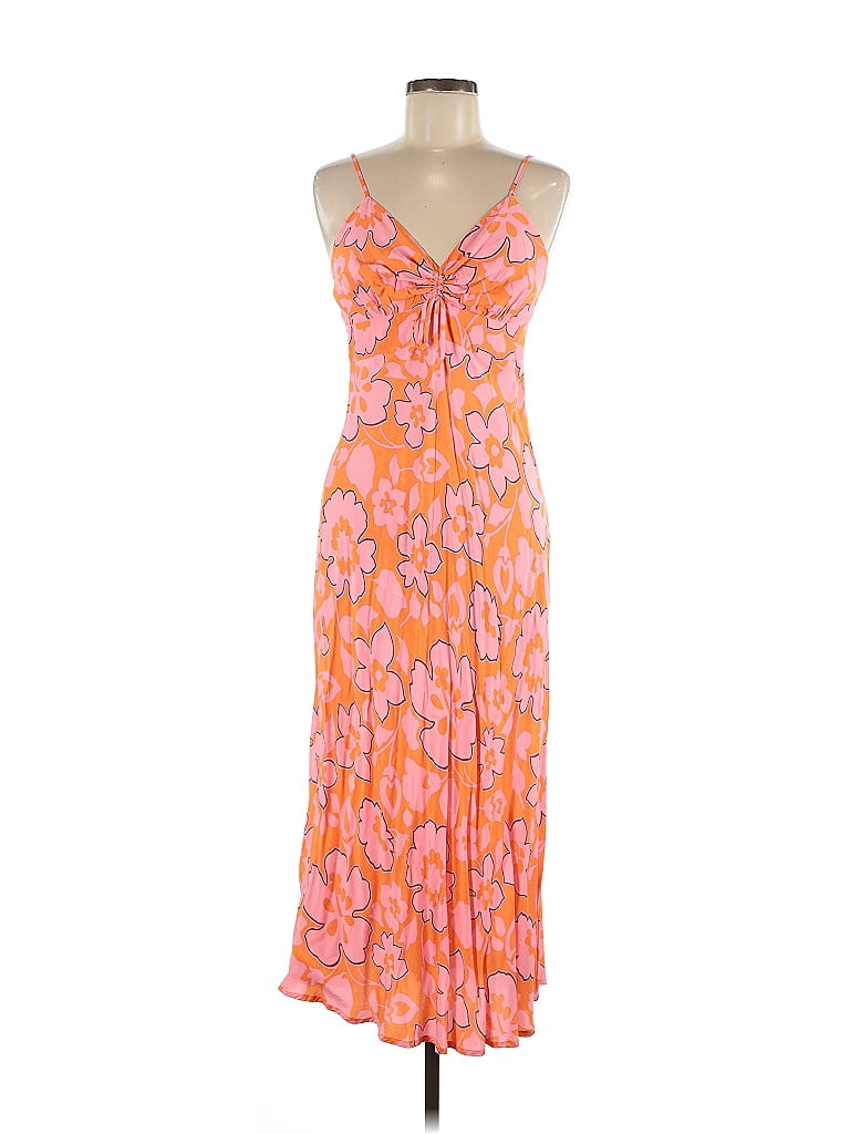 Faithfull the Brand 100% Rayon Orange Casual Dress Size 6 - photo 1