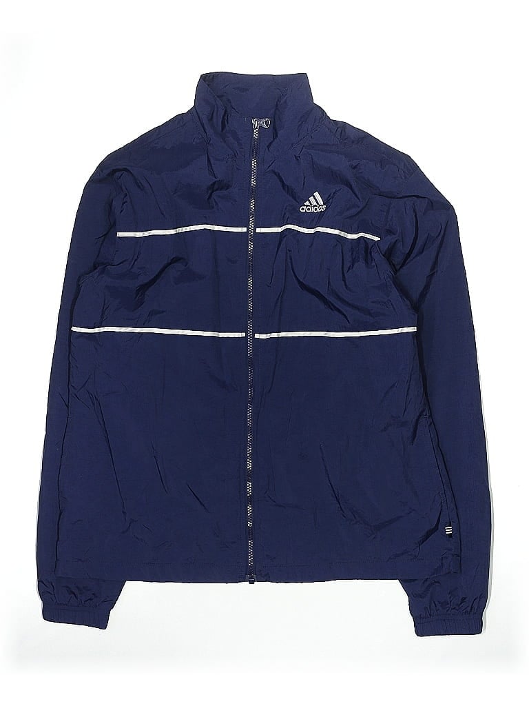 Adidas 100% Nylon Blue Track Jacket Size M - photo 1